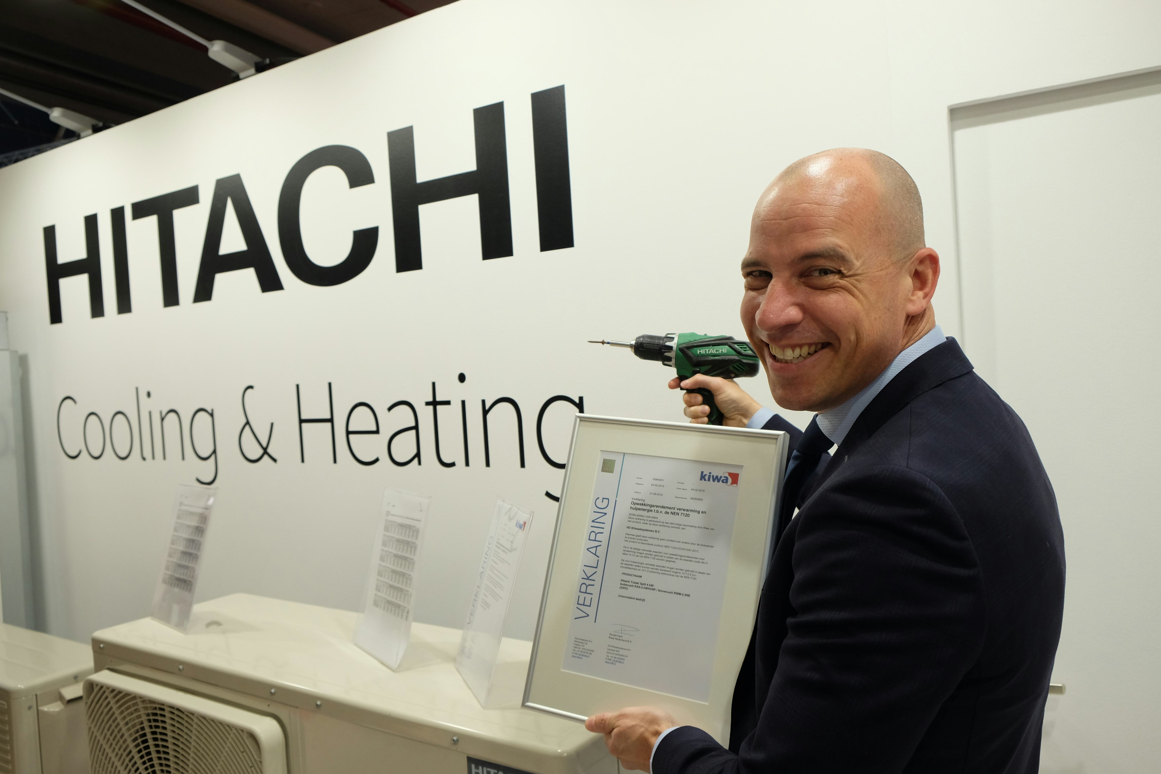 Hoge SCOP nieuwe warmtepomp Hitachi door Kiwa bevestigd