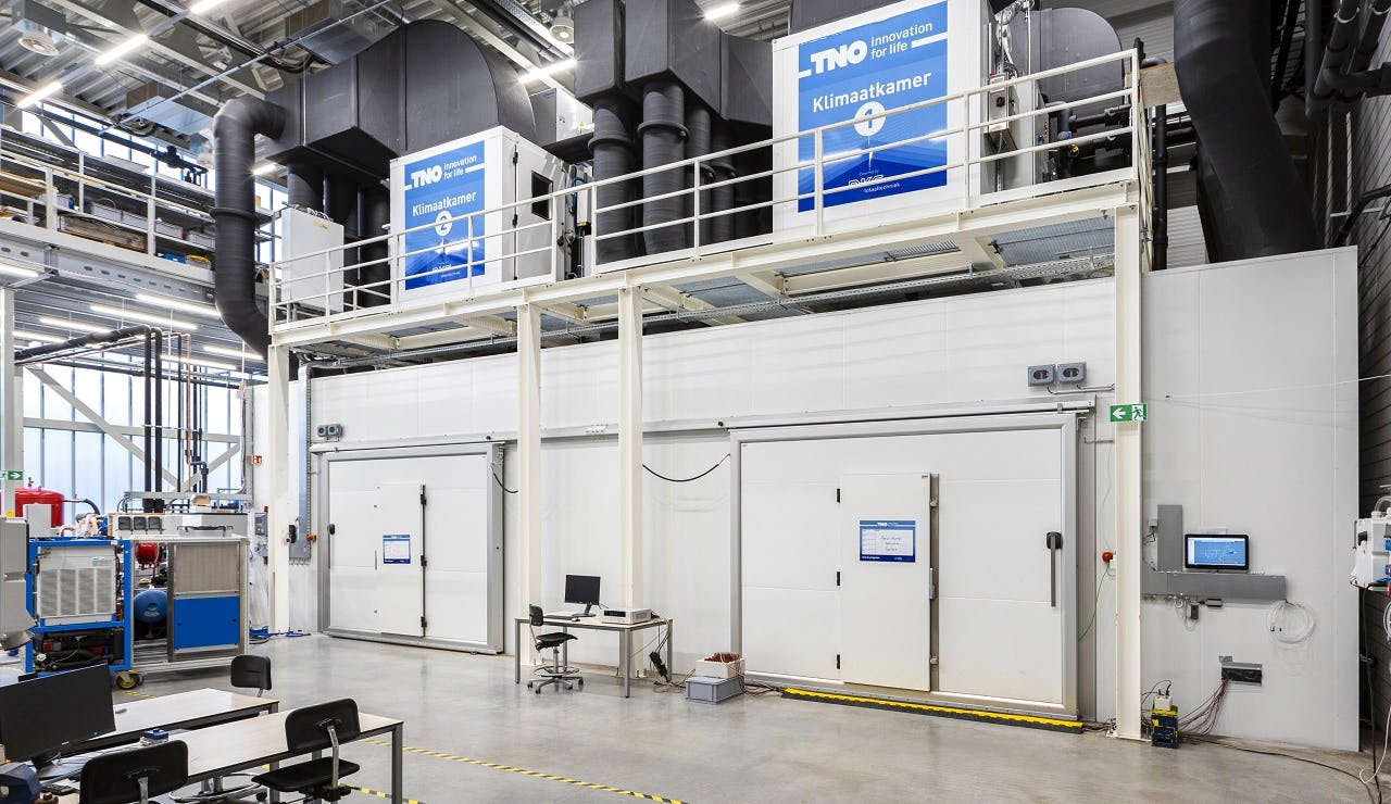 Klimaatkamers in het Heat Pump Application Center.