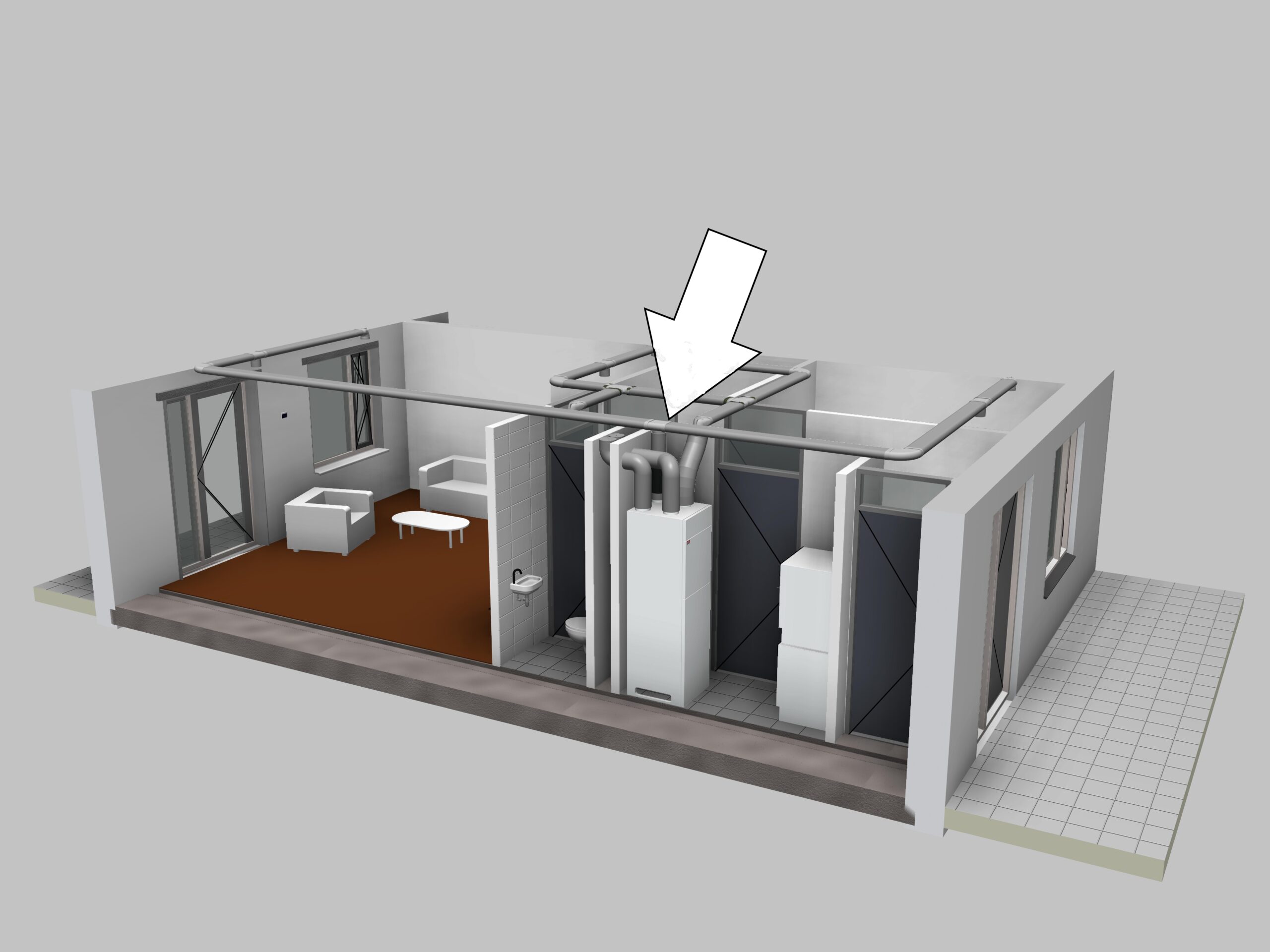De Metro Combi Blueline in een appartement. Afbeelding: Heijmans