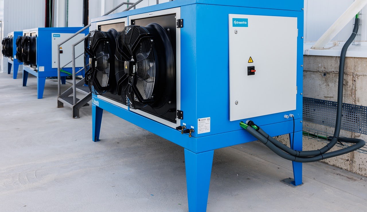 Condensors bij de fruitopslag in Murcia.