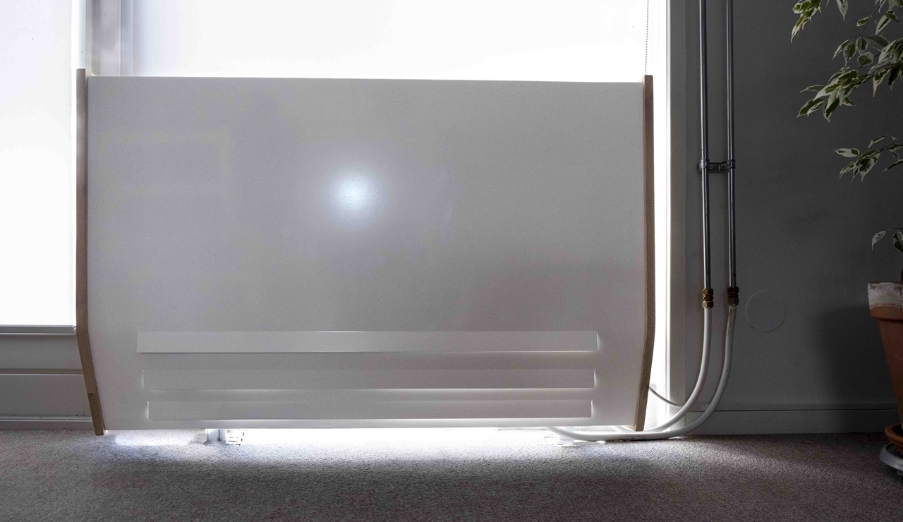 Testopstelling van de Rator-convectieradiator, in The Green Village in Delft. 