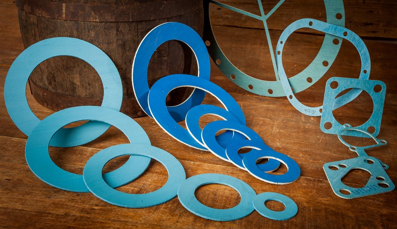 Vlakke pakkingen bestaan vaak uit vezel of grafiet.