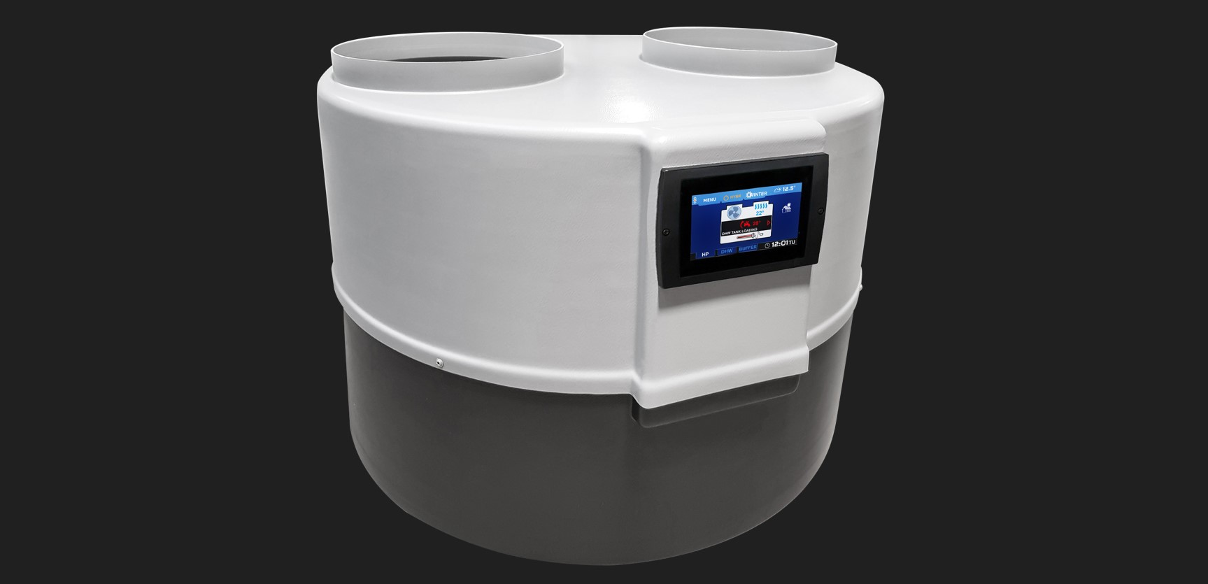 De Drops-warmtepomp voor het maken van warm tapwater.