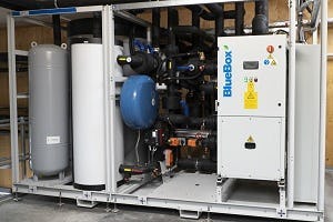 Hydraulisch station van een waterloopsysteem.