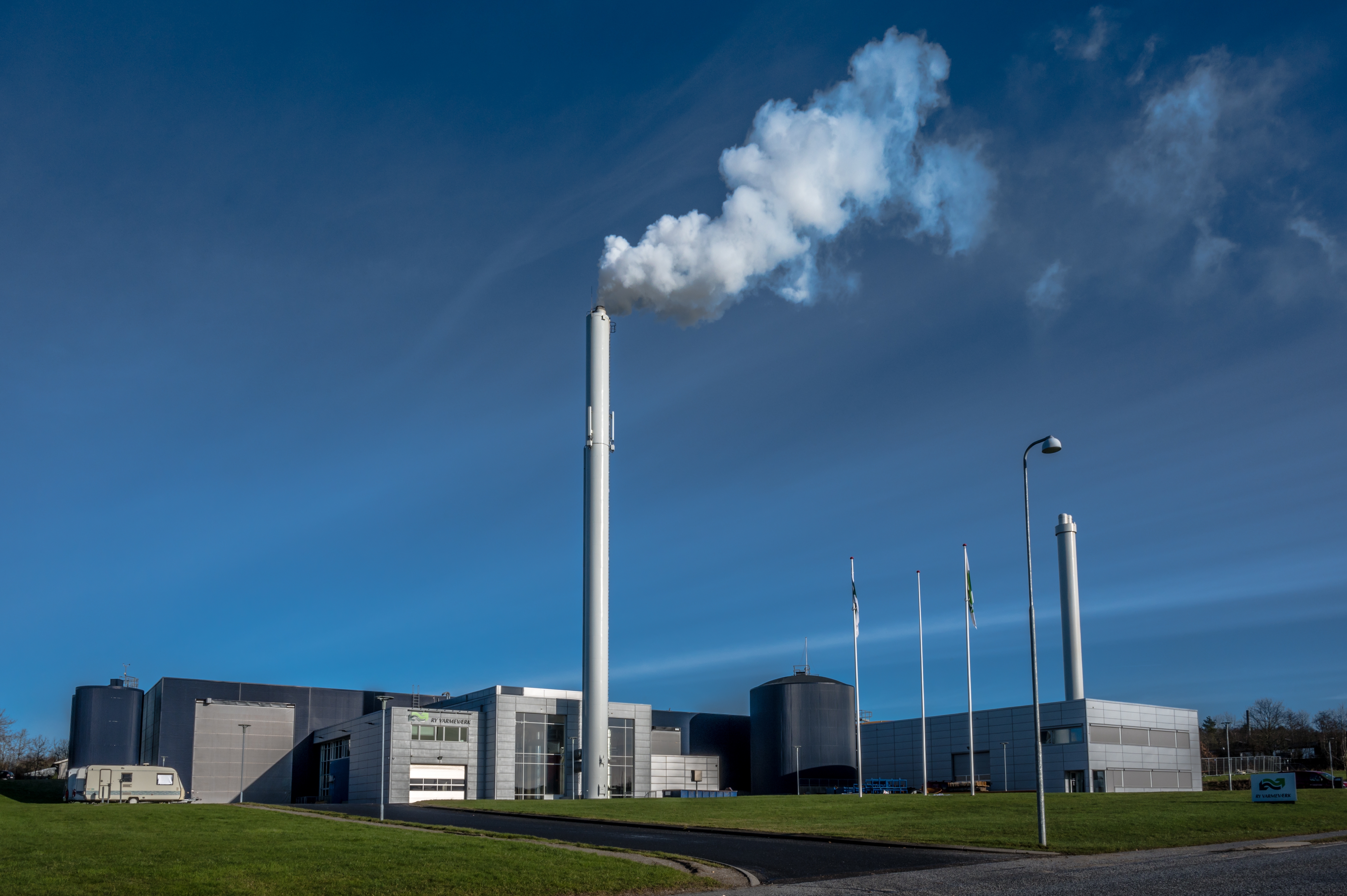 Energiecentrale voor een warmtenet in Denemarken.