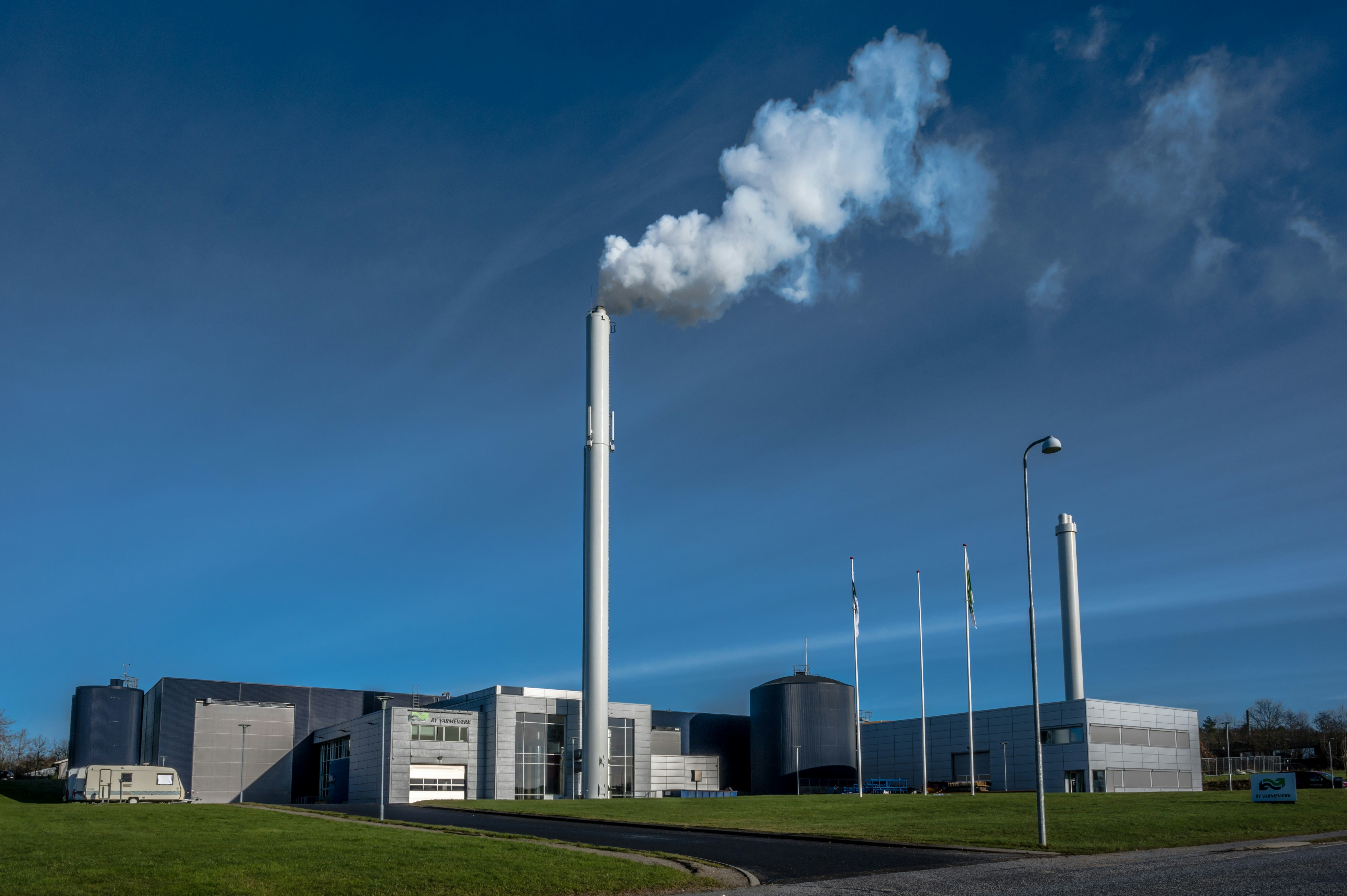 Energiecentrale voor een warmtenet in Denemarken.