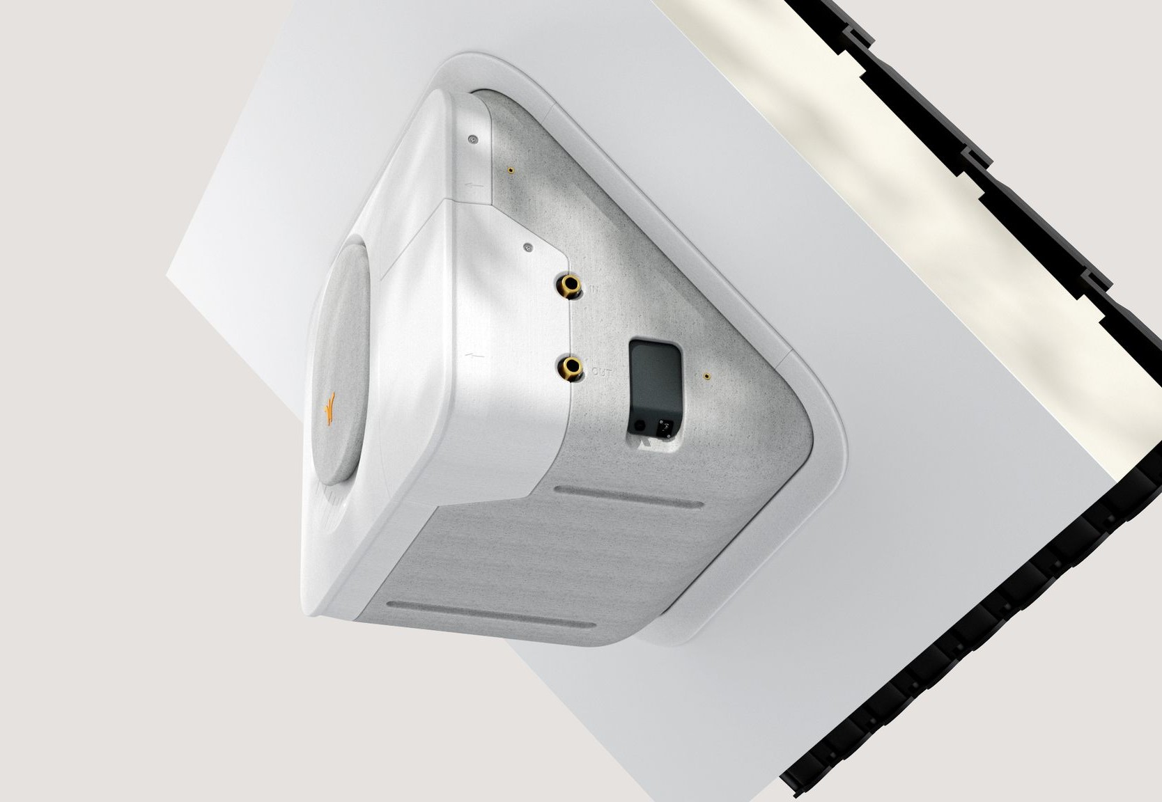 De Swift hangt aan het dak waarbij geen trillingen (geluid) aan het dak worden overgebracht. 