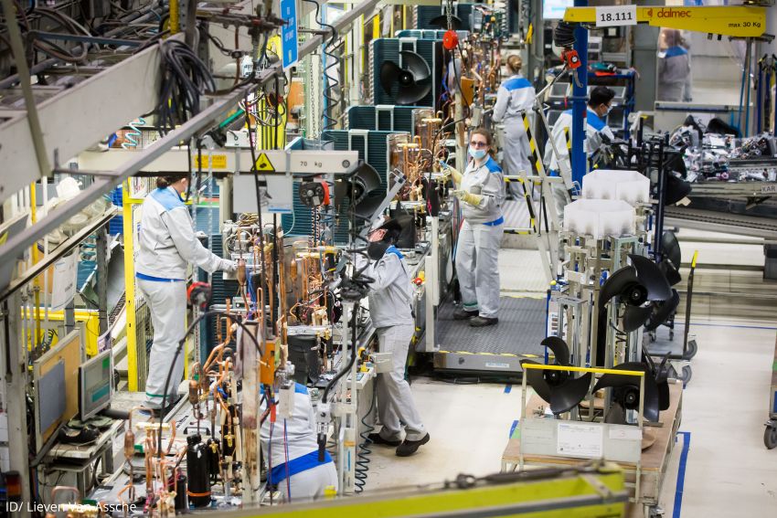 Fabriek van Daikin in Oostende waar het Japanse bedrijf warmtepompen voor de Europese markt produceert. (Foto: Daikin)