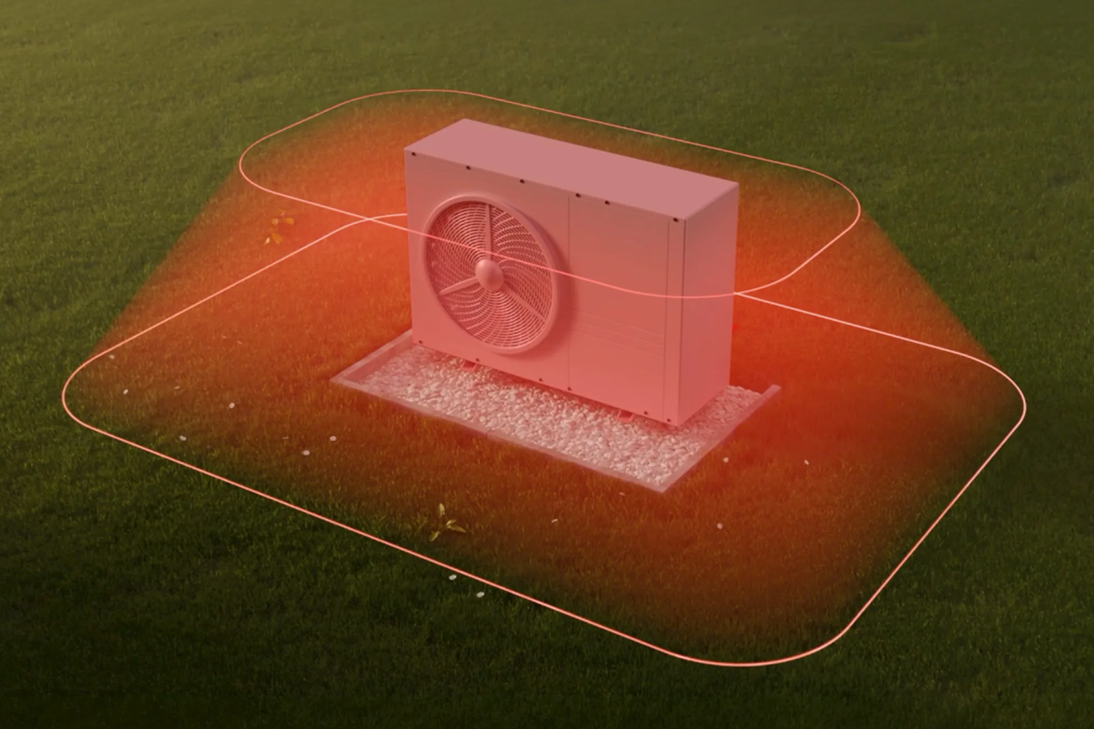 
De veiligheidszone van een traditionele R290-warmtepomp.