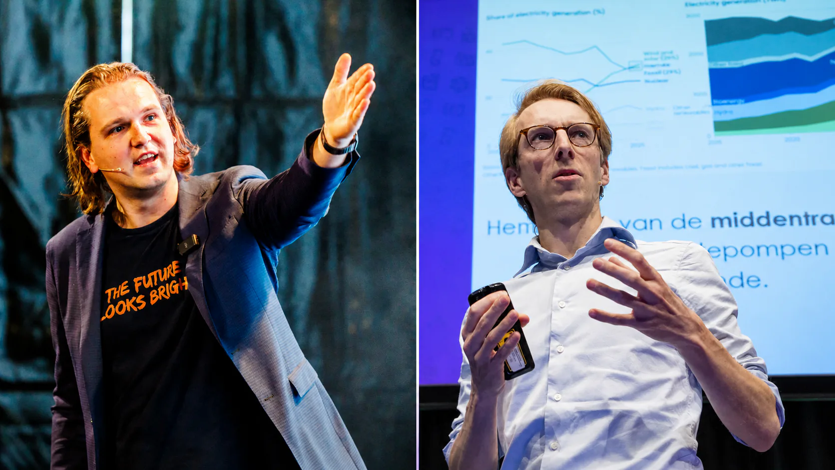 Henry Lootens (links) en Nando Toolboom, auteurs van de position paper over warmtepompen, netcongestie en thuisbatterijen.