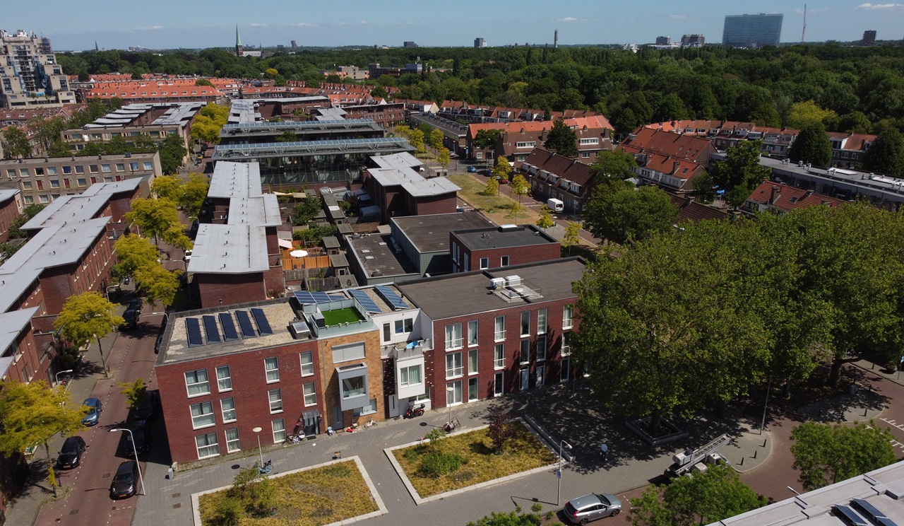 De wijk Spoorwijk in Den Haag, waar Eteck een collectief warmtesysteem van 218 woningen heeft vernieuwd.