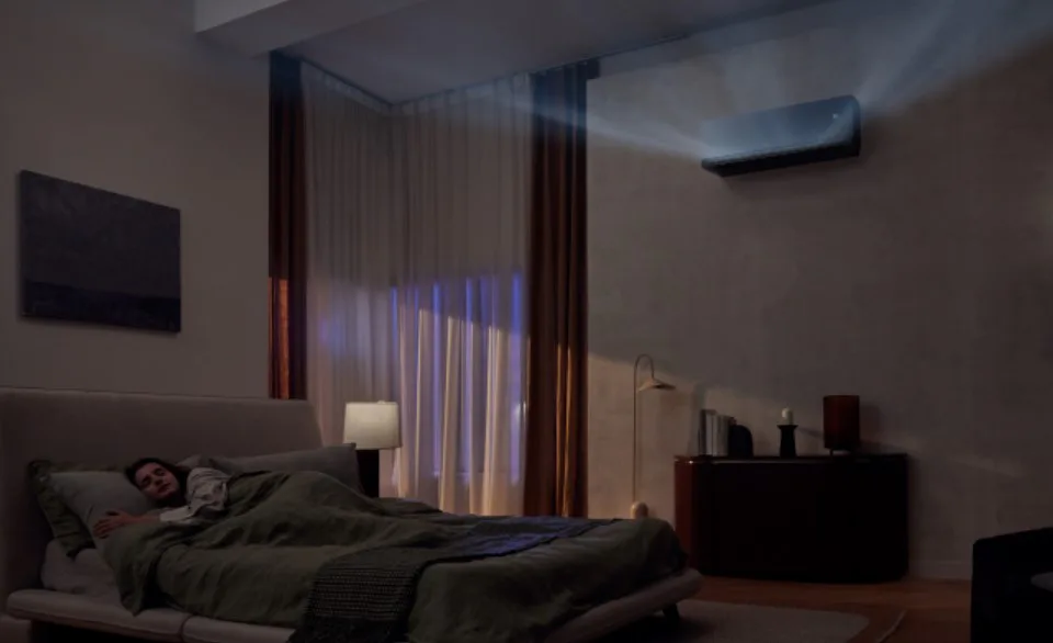 De AI Air-functie detecteert de positie van de gebruiker en past de luchtstroom daarop aan, ook 's nachts.